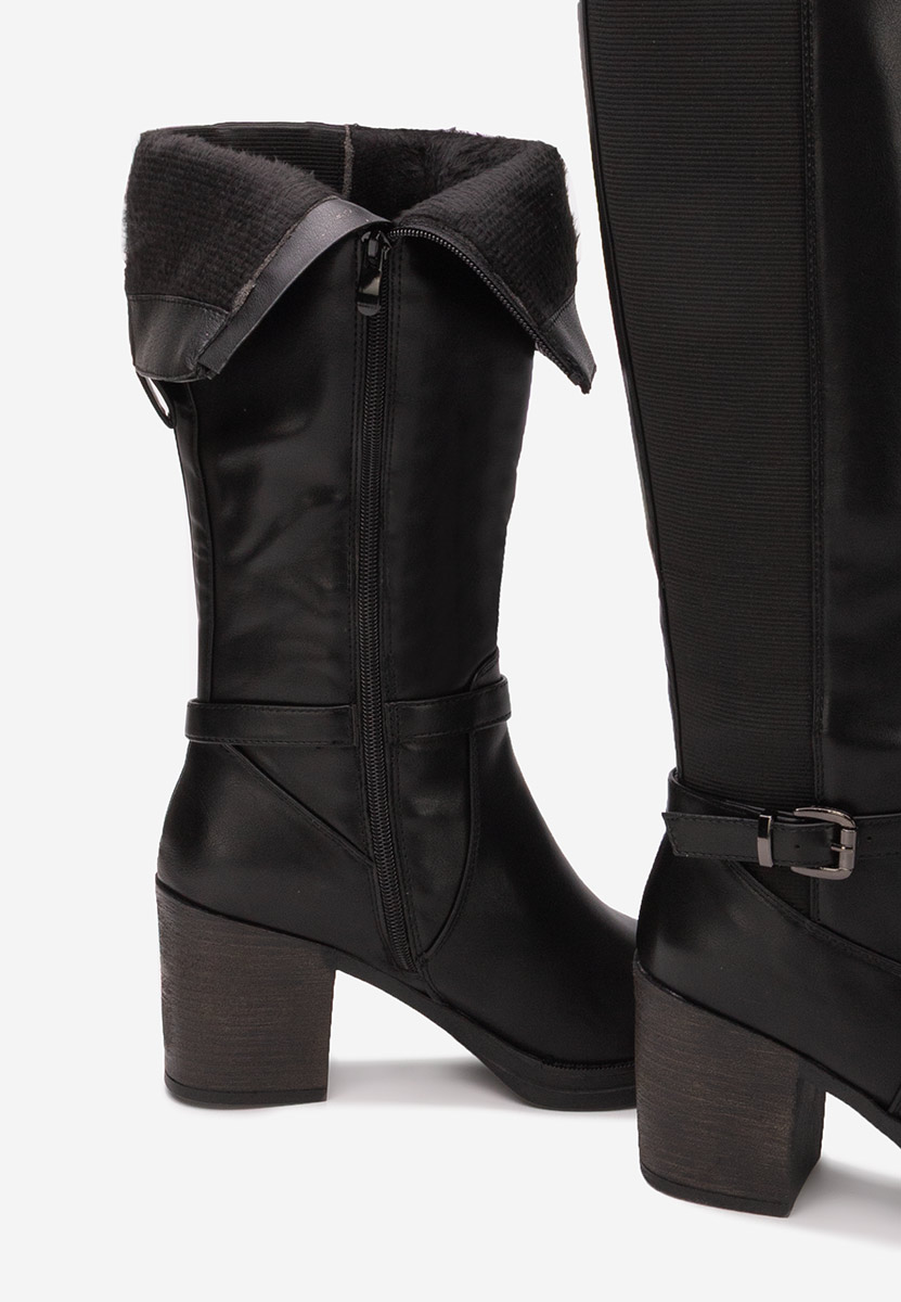 Cizme cu toc gros Orania negre