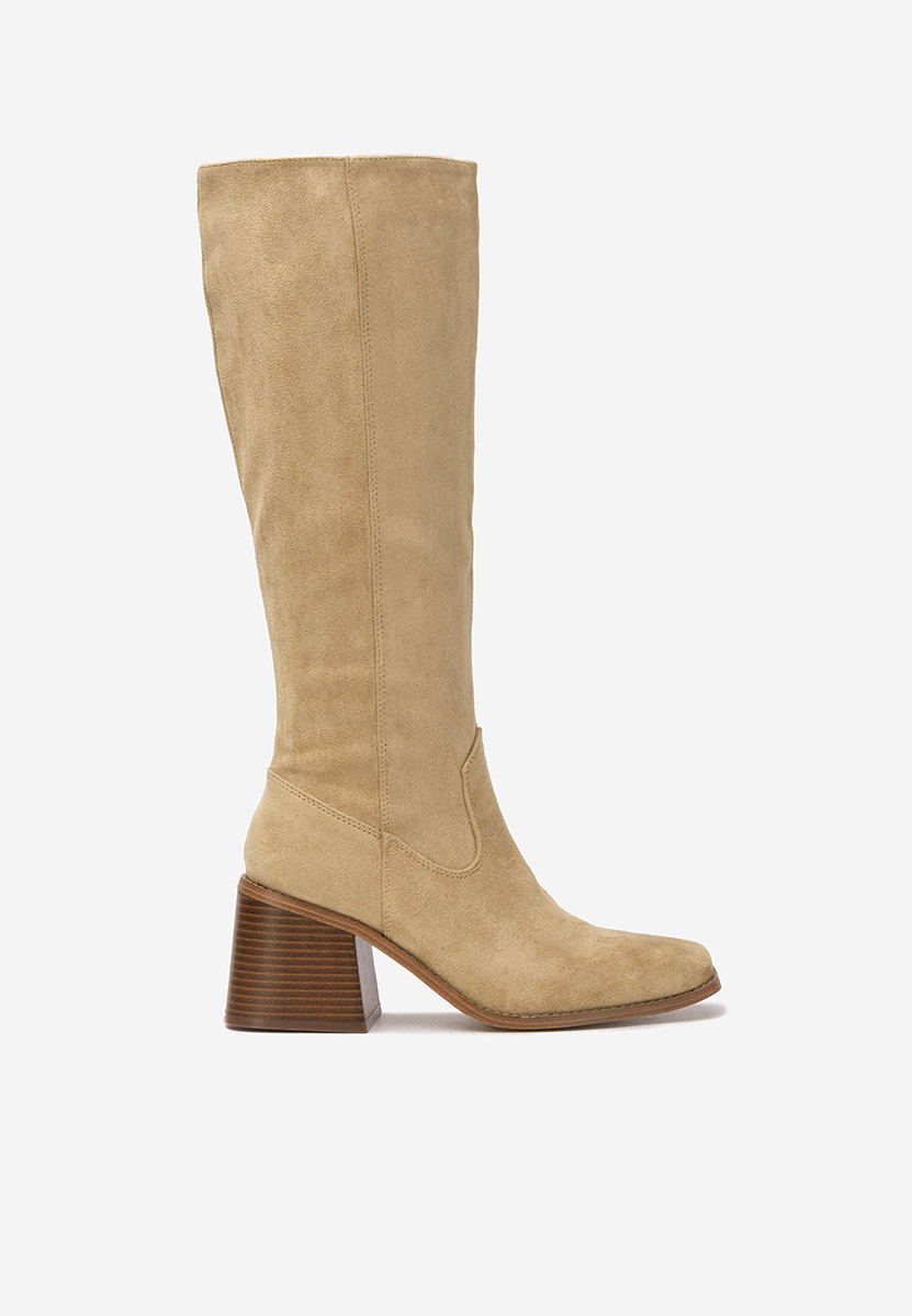 Cizme cu toc gros Kalvesa kaki