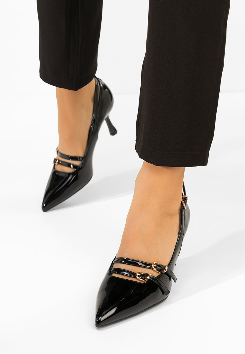 Pantofi cu toc subtire Morenia negri