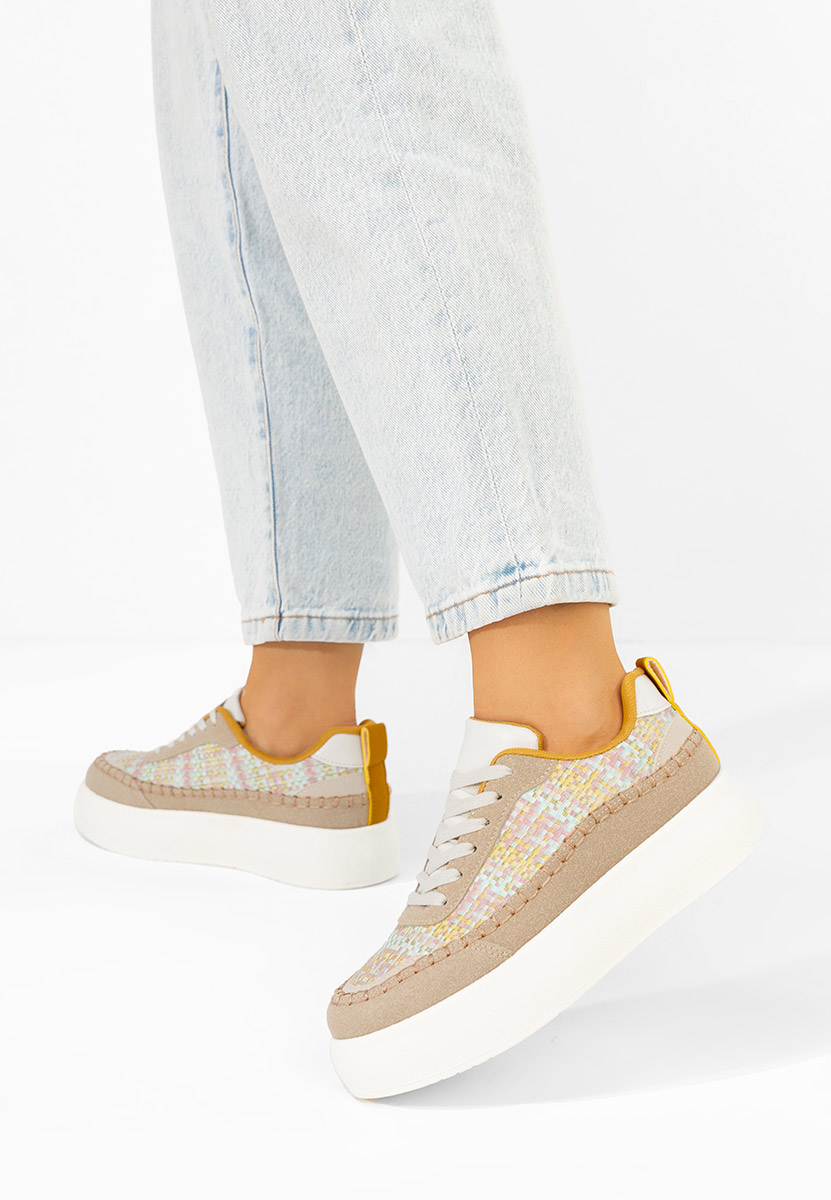 Sneakers cu platforma Cecila kaki