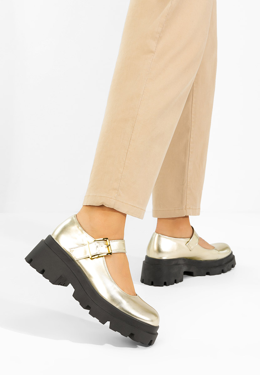 Pantofi cu platformă Masovia aurii