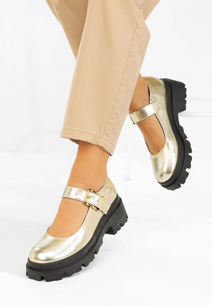 Pantofi cu platformă Masovia aurii