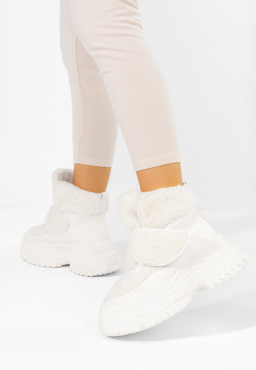 Sneakers dama imblaniti Comino albi