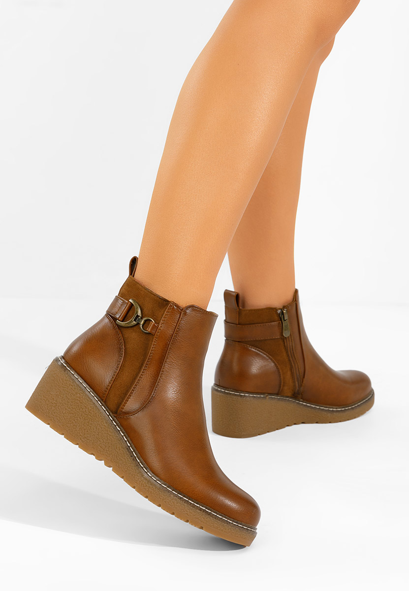 Botine cu platforma Magen camel