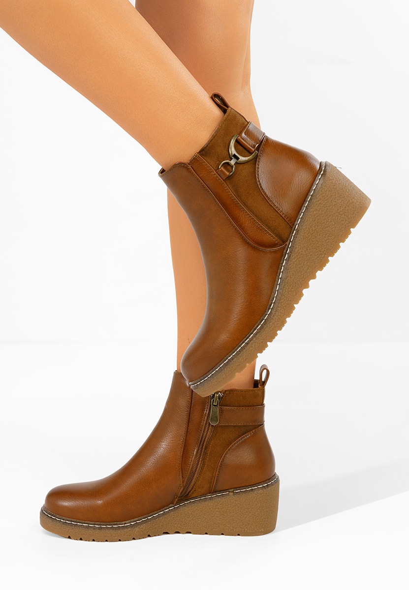 Botine cu platforma Magen camel