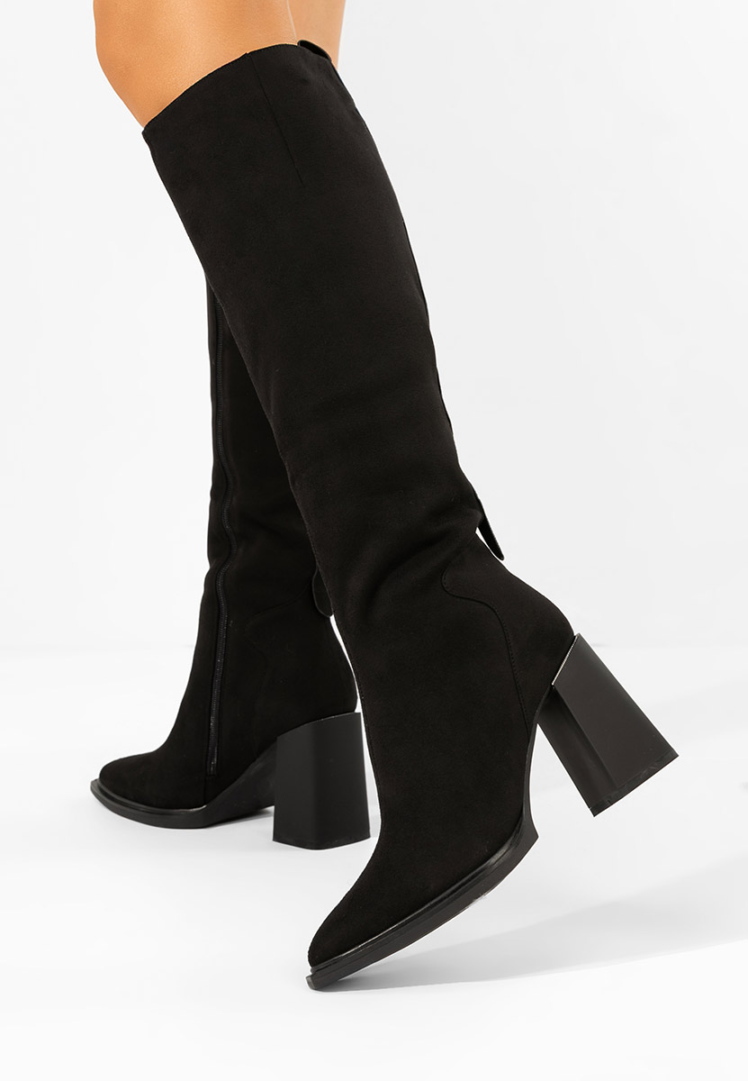 Cizme cu toc gros Ricardia V3 negre