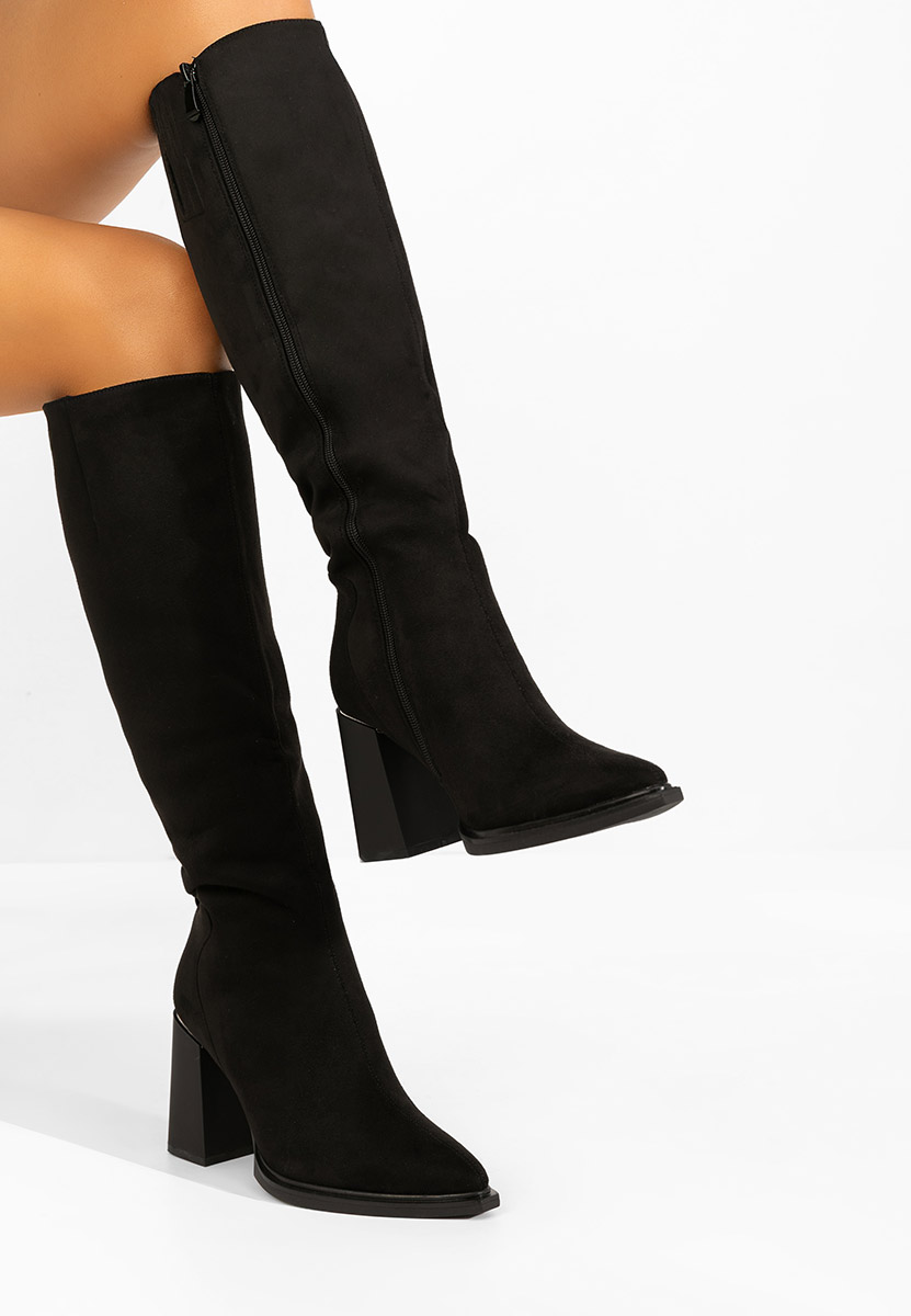 Cizme cu toc gros Ricardia V3 negre