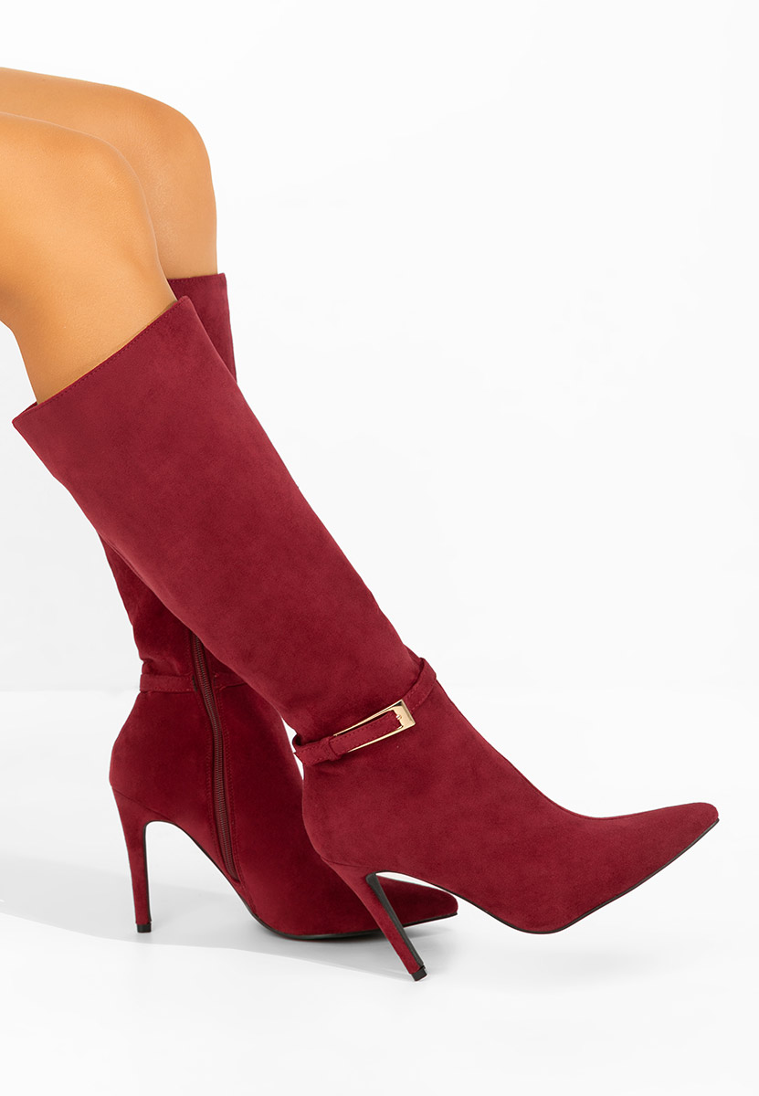 Cizme cu toc subtire Narcisia grena