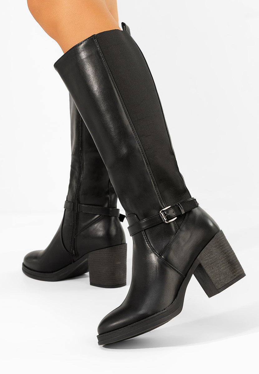 Cizme cu toc gros Orania negre