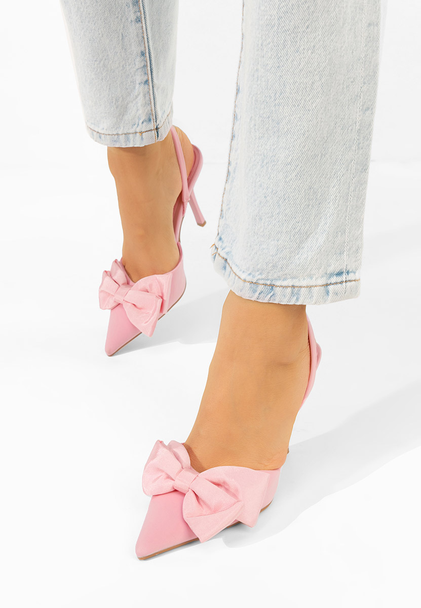 Pantofi cu toc subtire Calenia roz