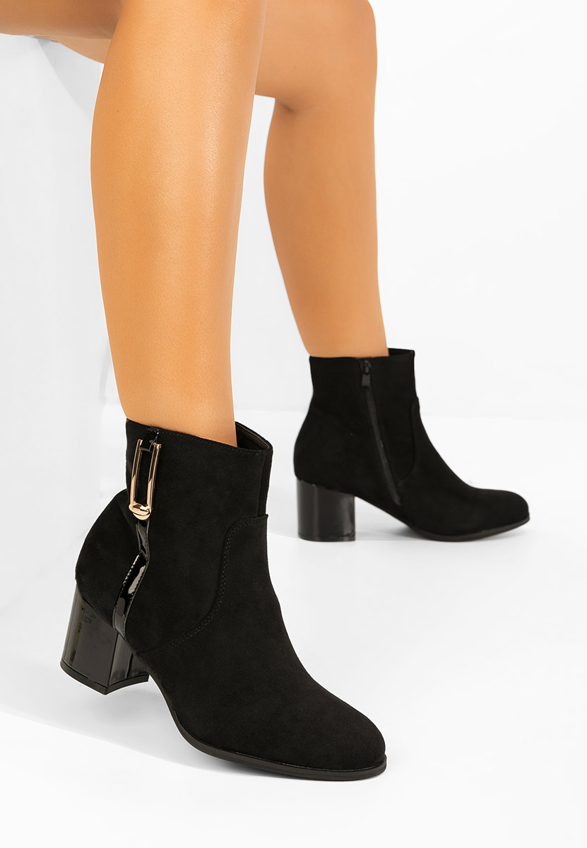 Botine cu toc gros Otalira negre