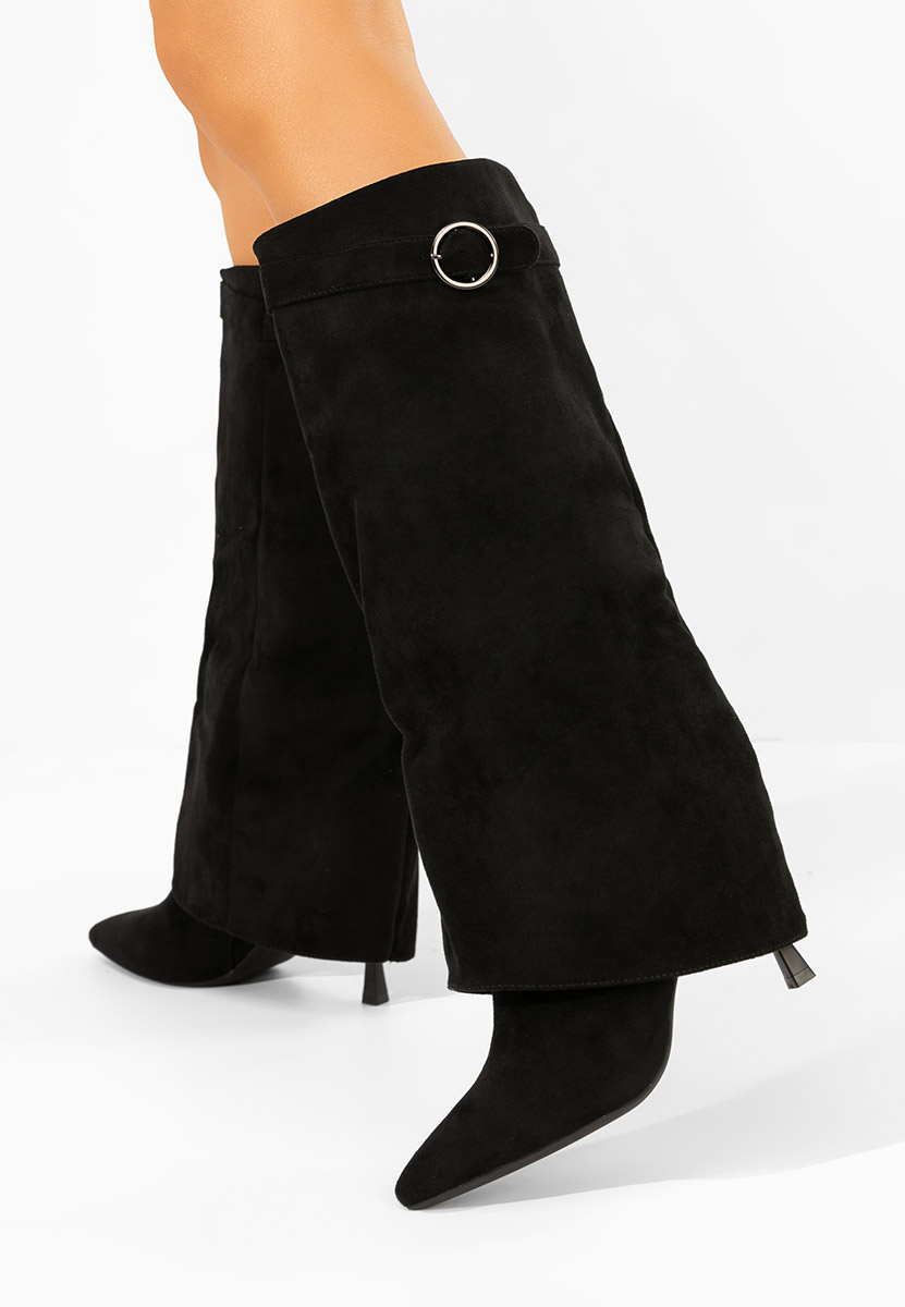 Cizme cu toc subtire Celsana negre