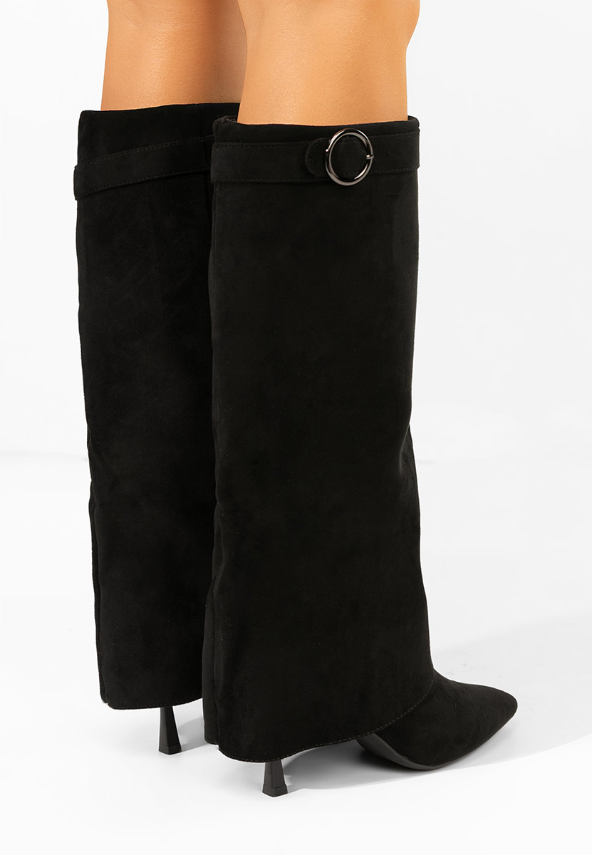 Cizme cu toc subtire Celsana negre