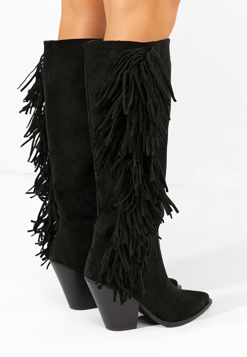 Cizme cu toc gros Brania negre