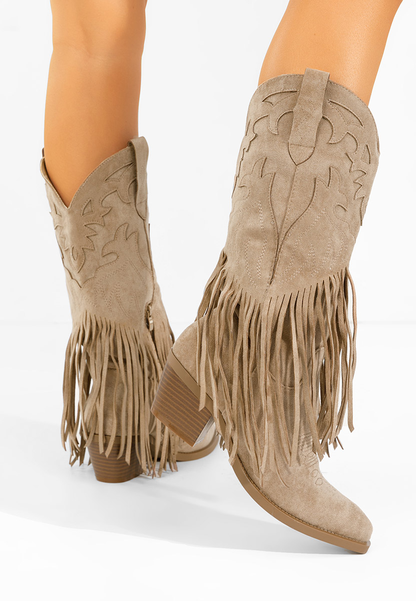 Cizme cowboy damă Jalira kaki