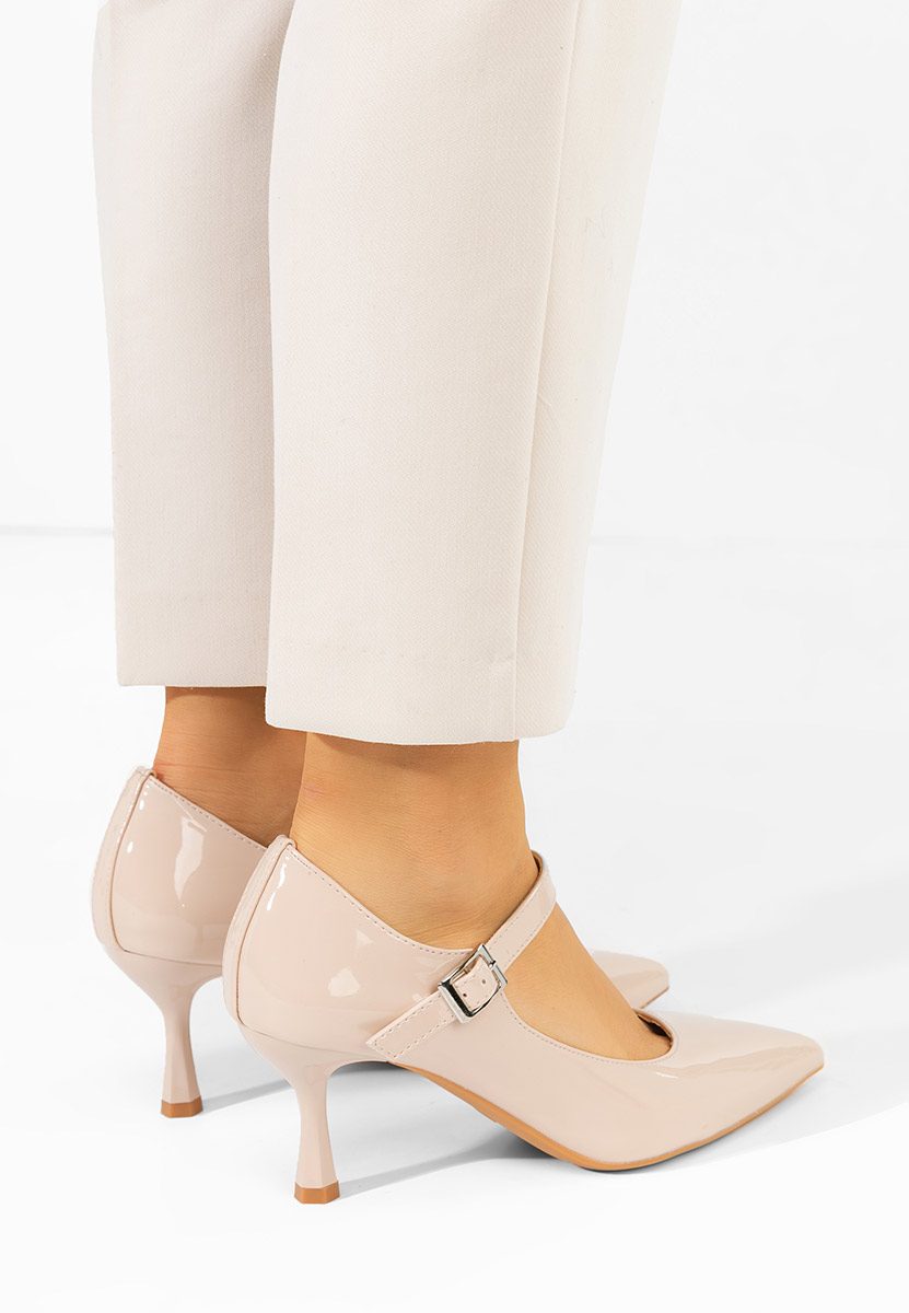 Pantofi cu toc subtire Rosilla bej