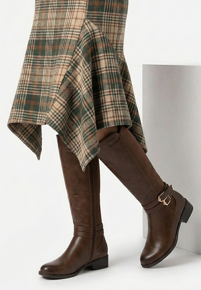 Cizme cu toc mic Jovelia maro