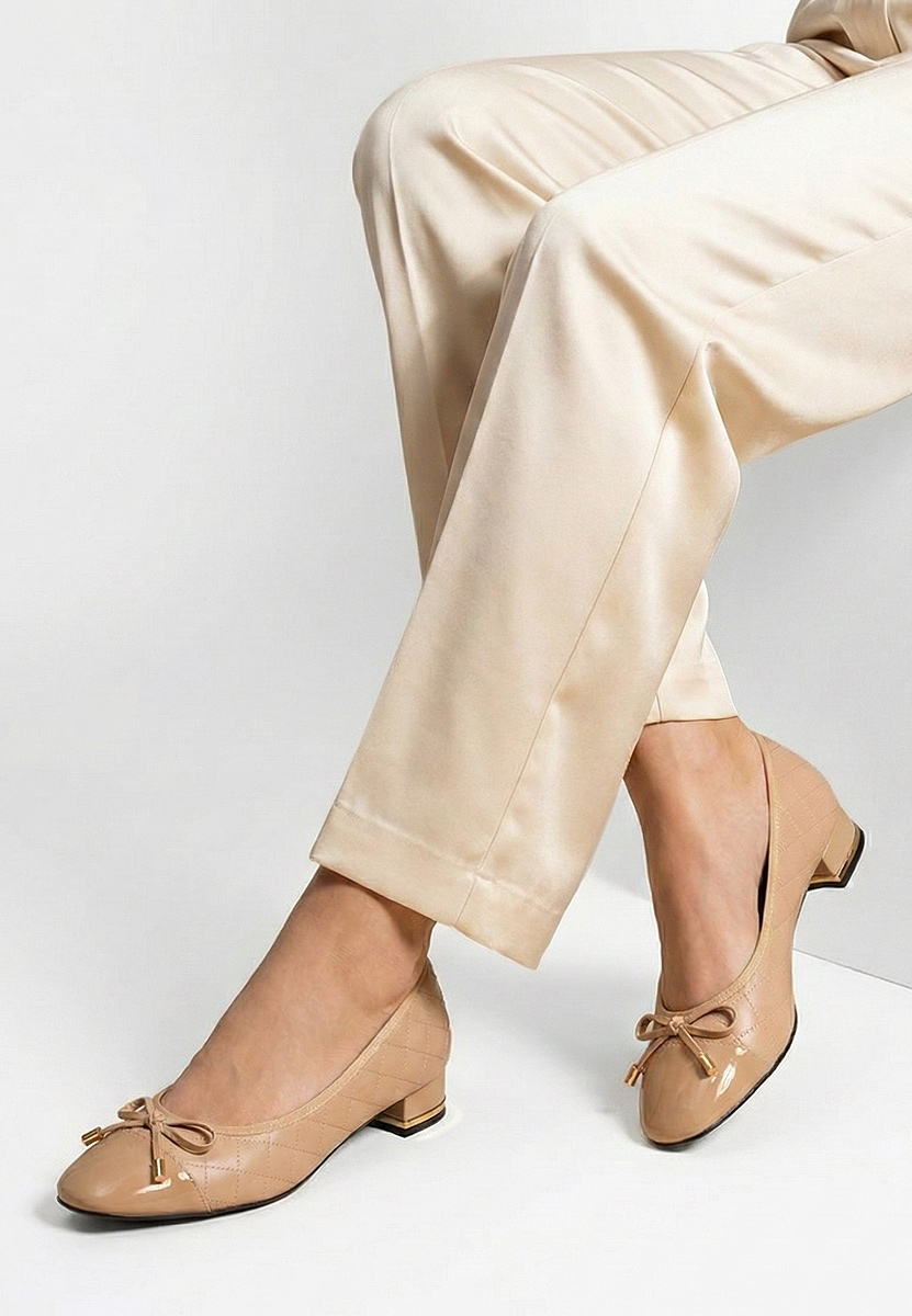 Pantofi cu toc mic Toya V2 bej