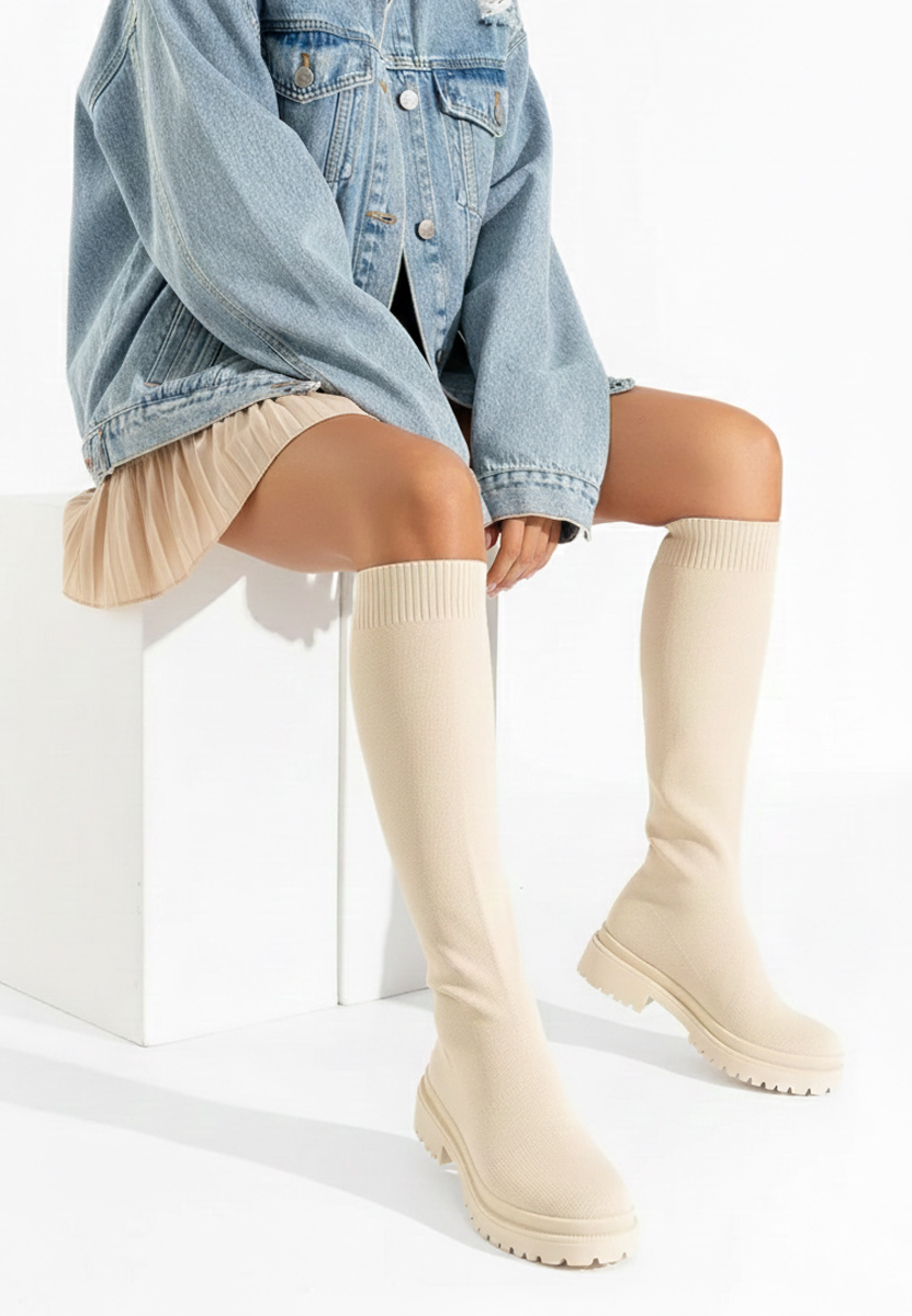 Cizme dama fara toc Olvera V2 bej