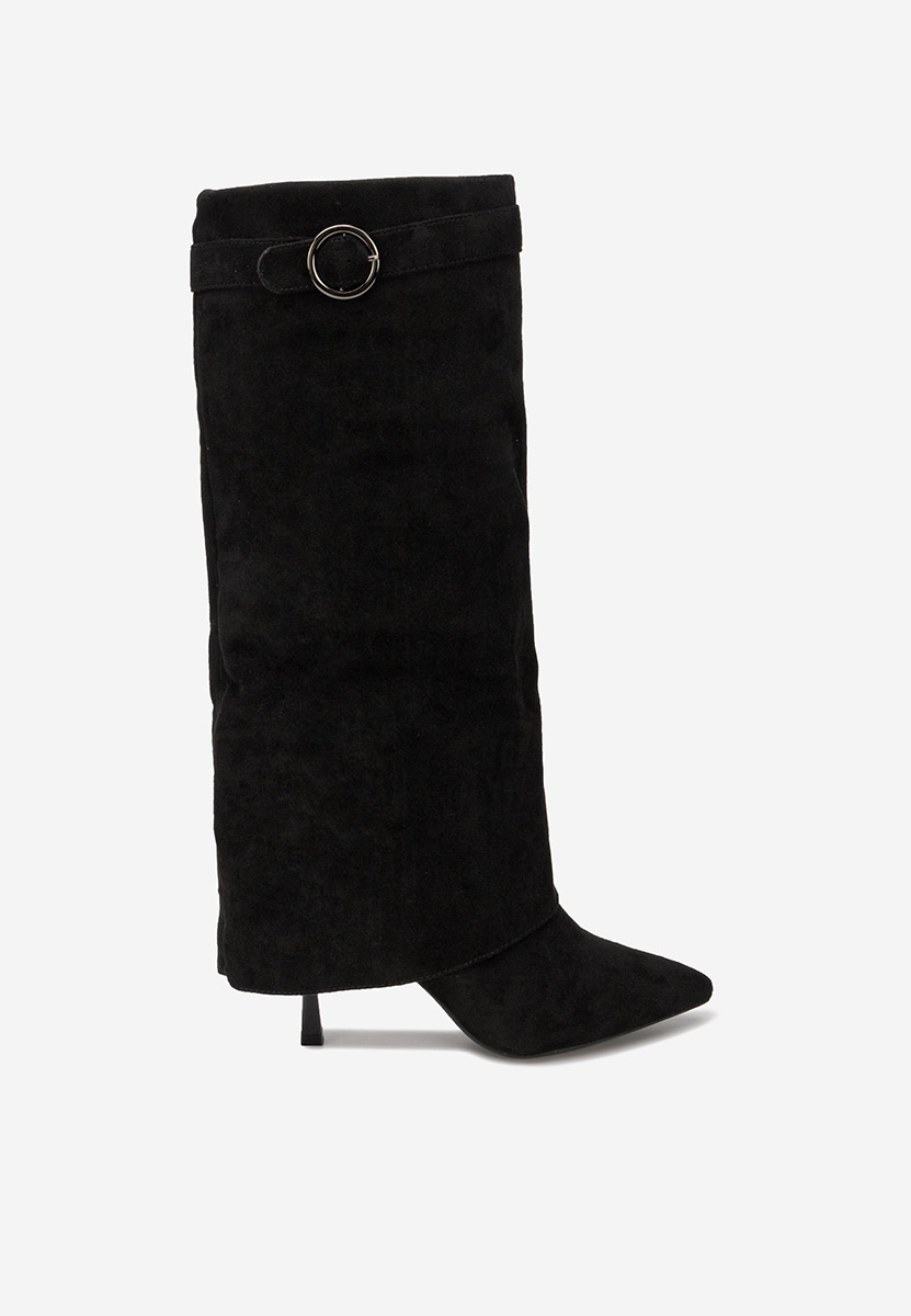 Cizme cu toc subtire Celsana negre