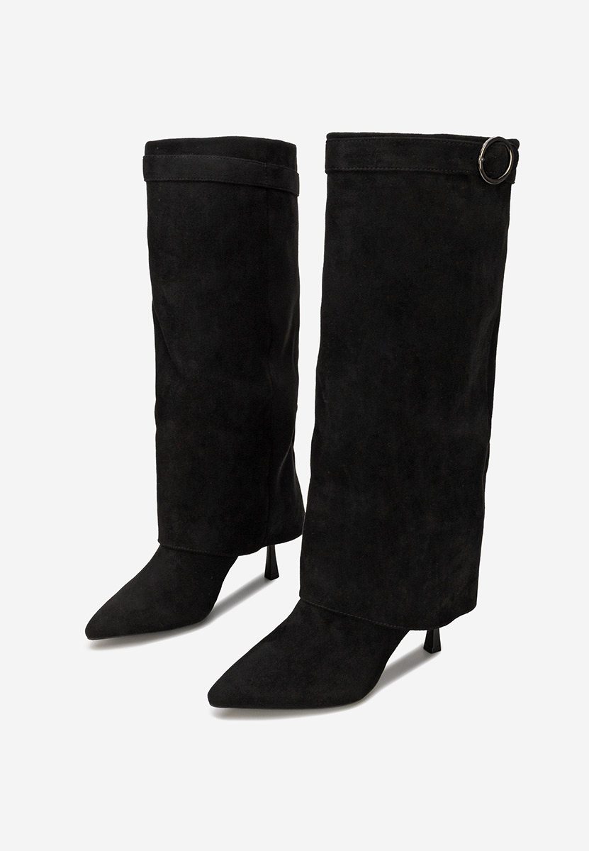 Cizme cu toc subtire Celsana negre