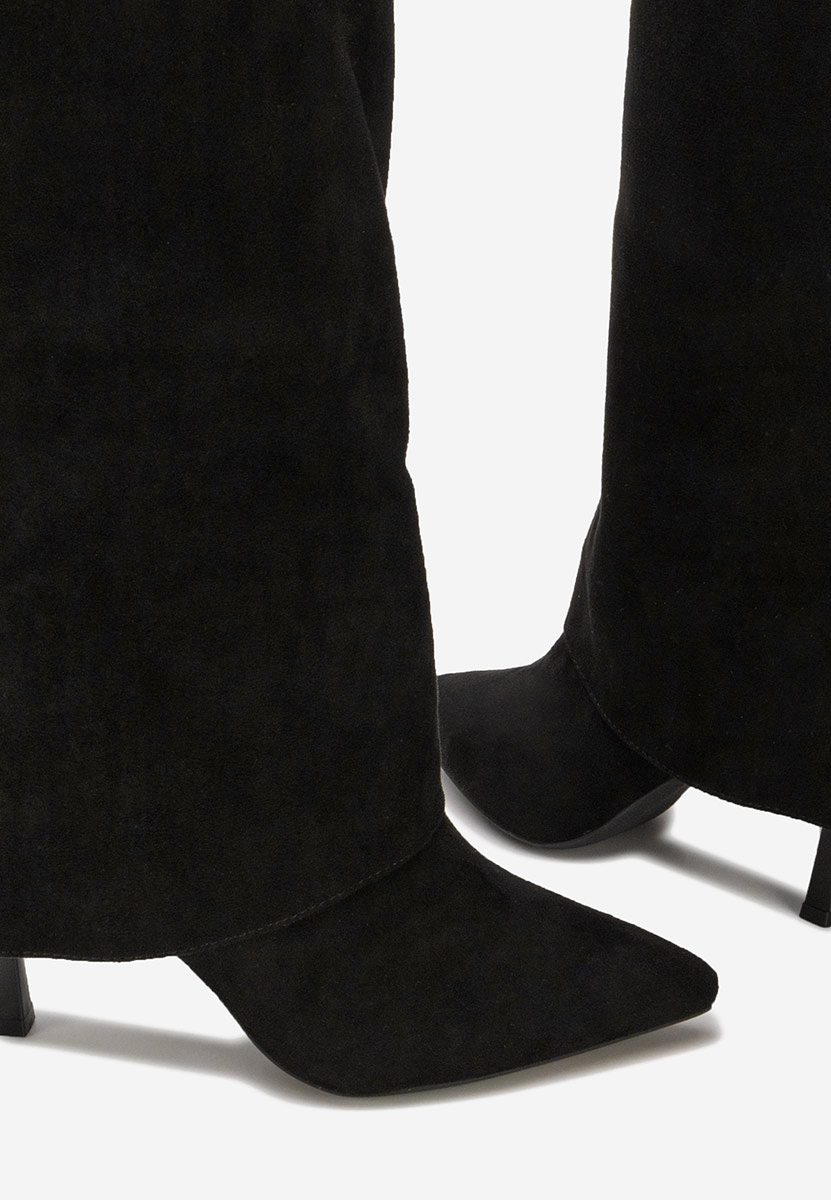 Cizme cu toc subtire Celsana negre