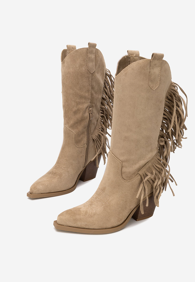 Cizme cowboy dama Givora kaki