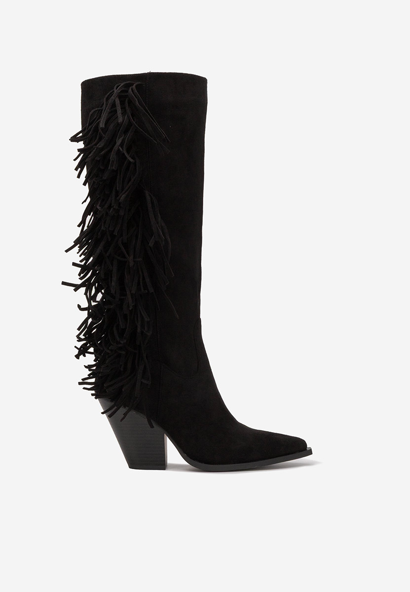 Cizme cu toc gros Brania negre