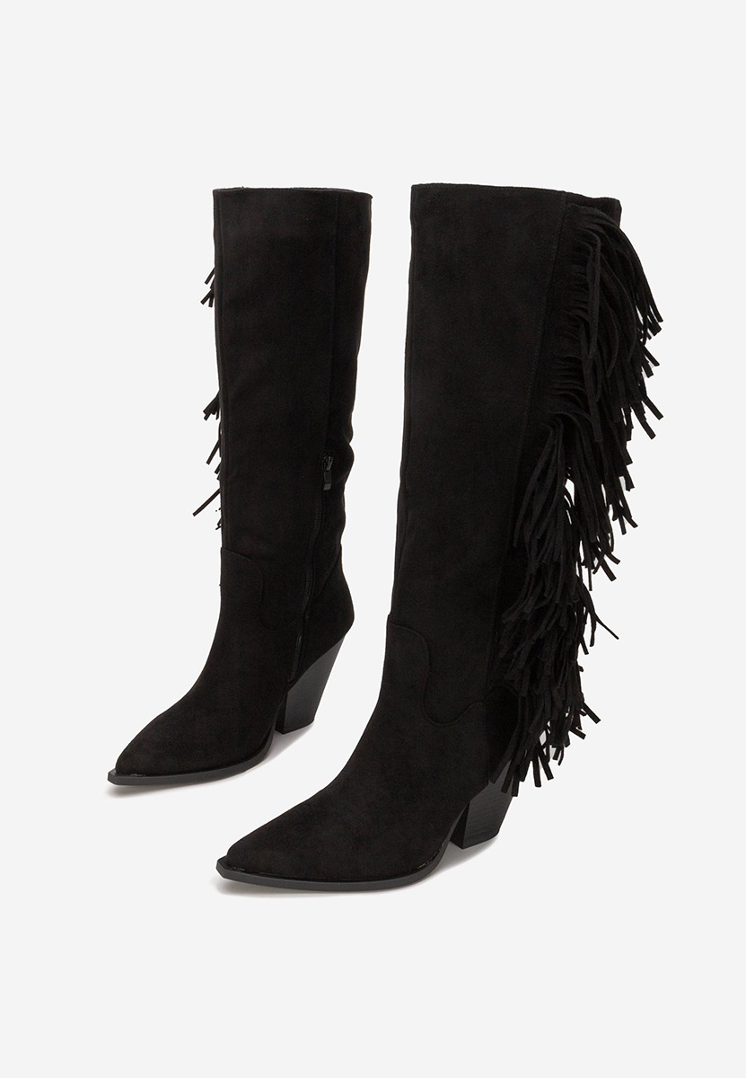 Cizme cu toc gros Brania negre