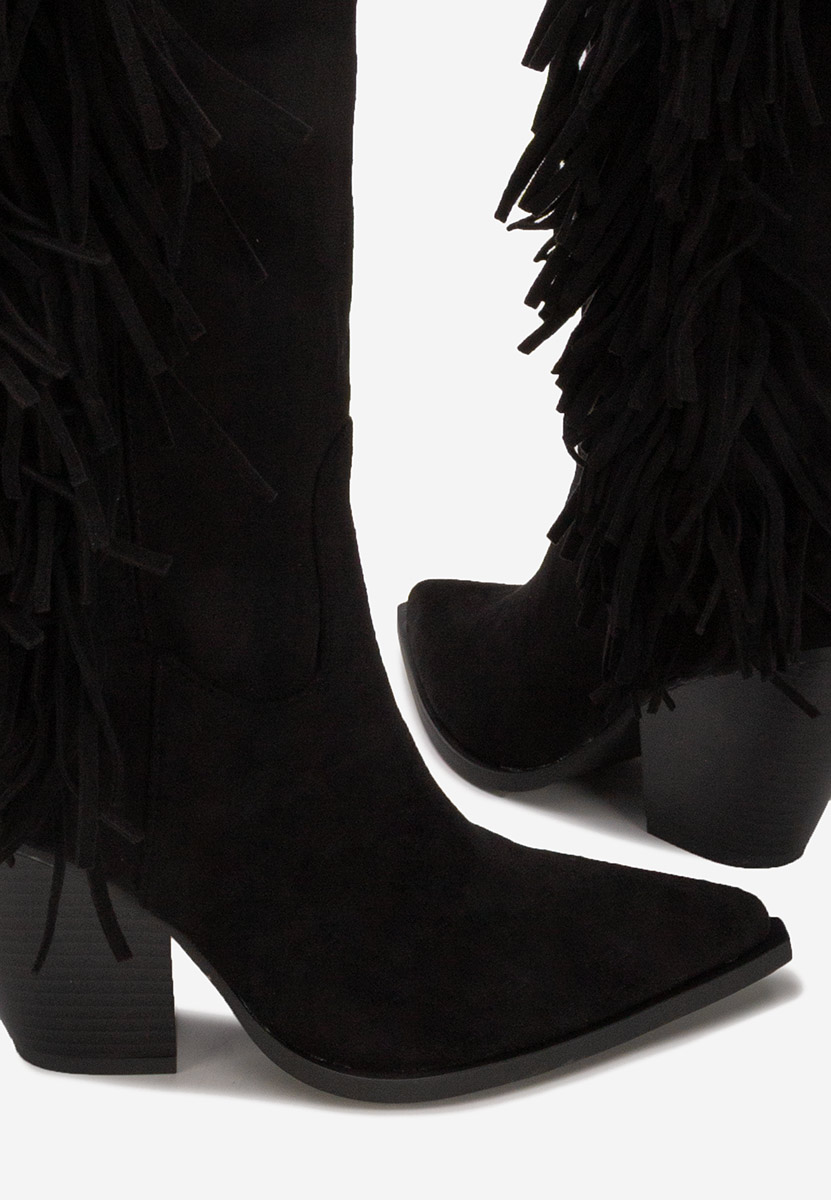 Cizme cu toc gros Brania negre