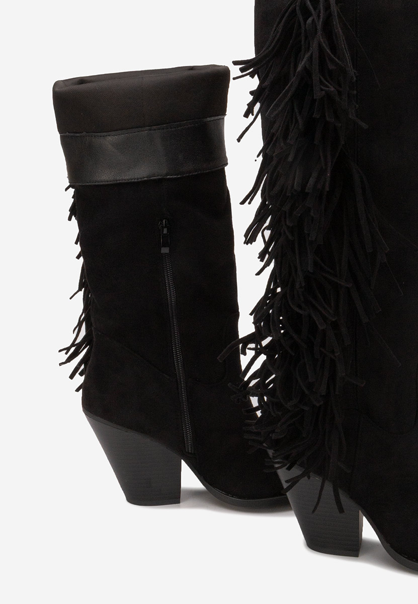 Cizme cu toc gros Brania negre