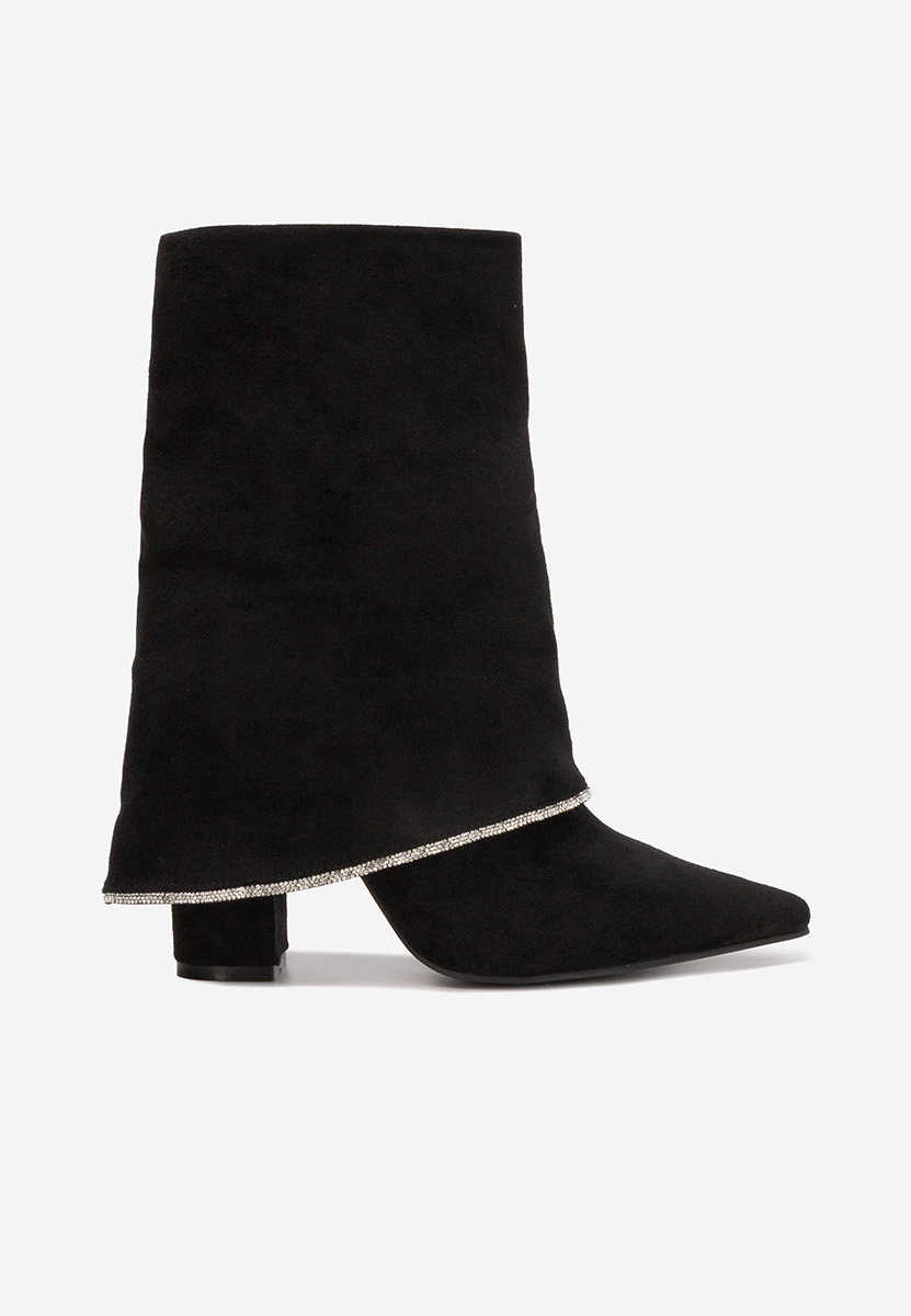 Cizme scurte cu toc Nelora negre