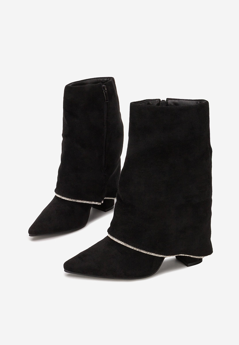 Cizme scurte cu toc Nelora negre