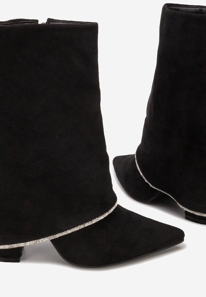 Cizme scurte cu toc Nelora negre