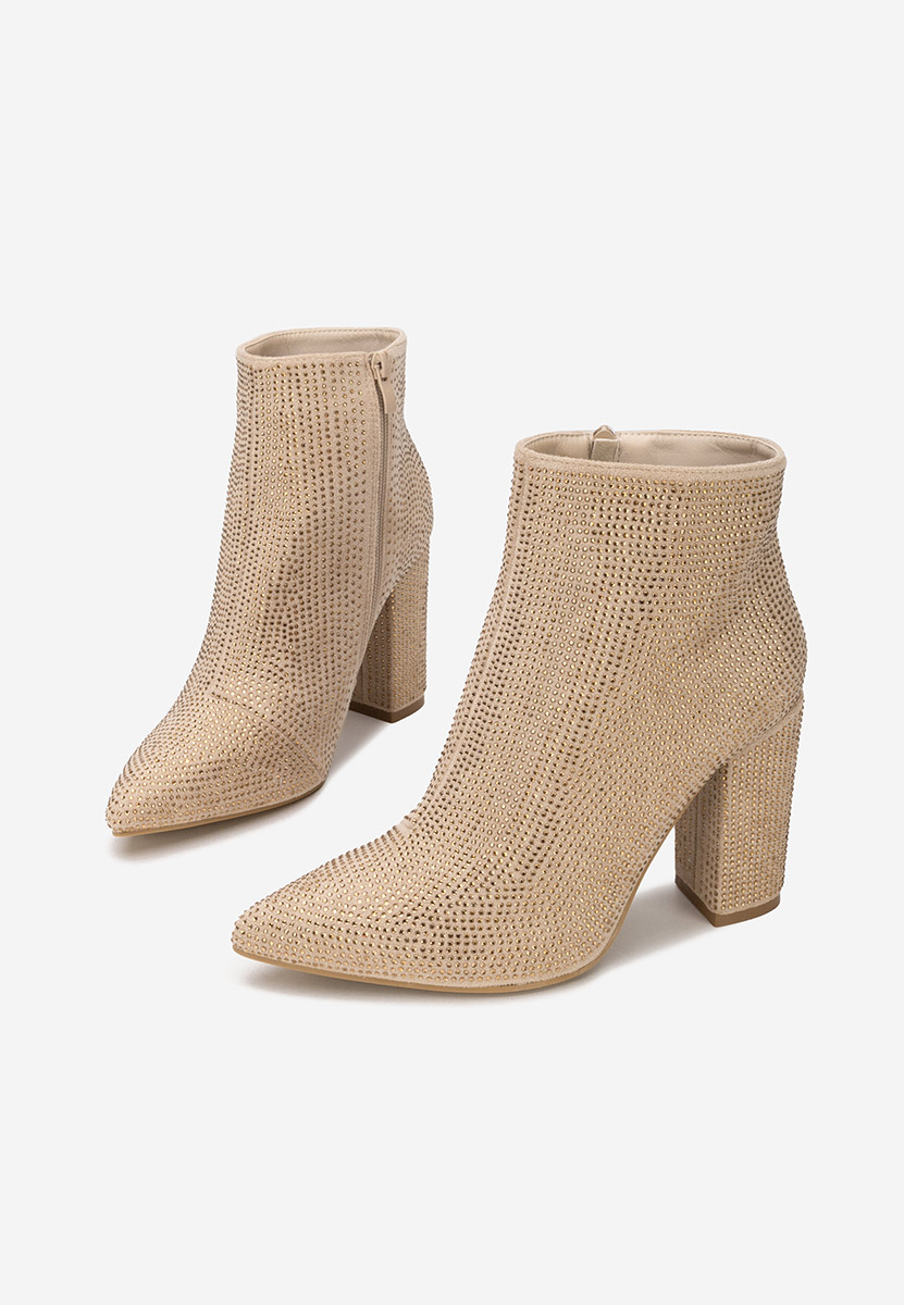 Botine cu toc gros Glira aurii