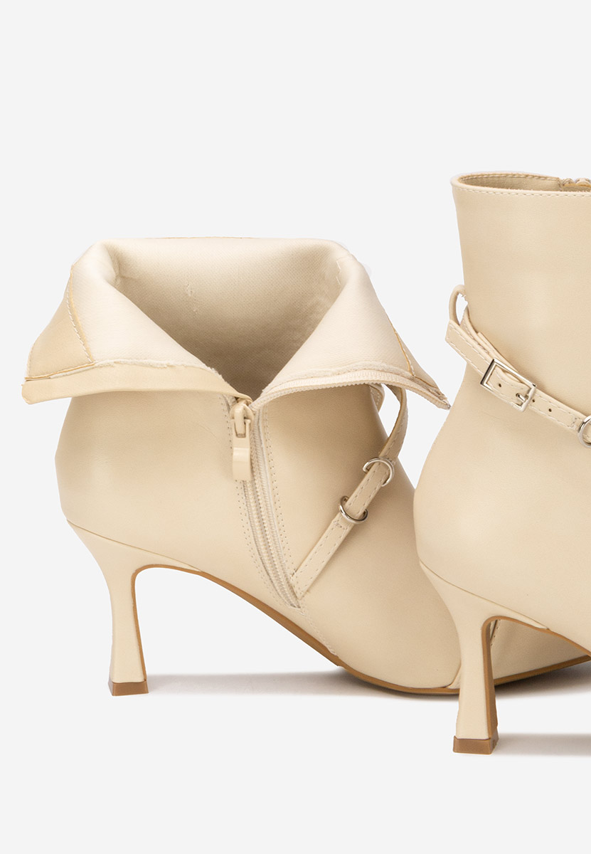 Botine cu toc subtire Marcelia V2 bej
