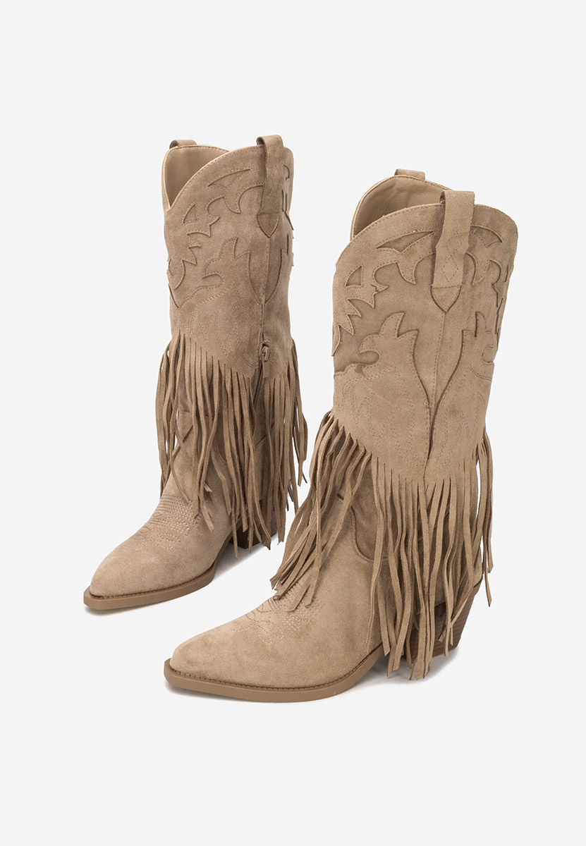 Cizme cowboy damă Jalira kaki