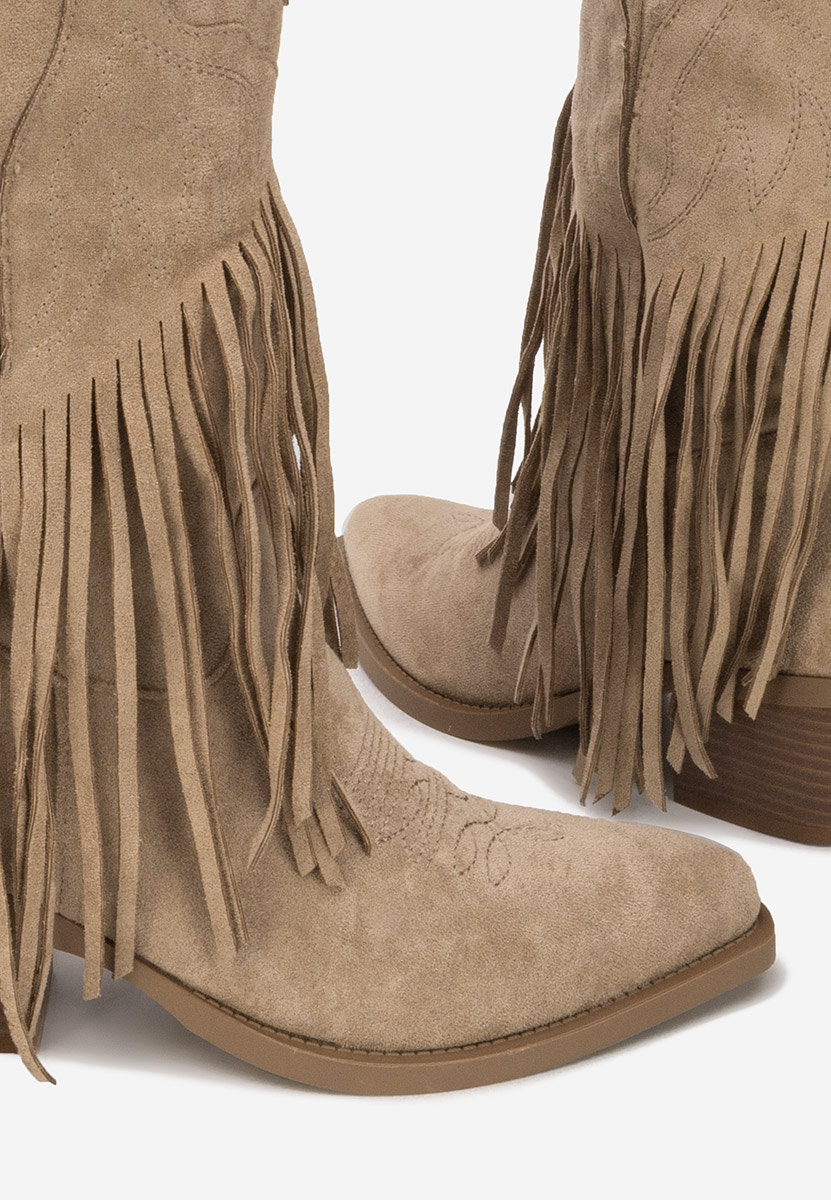 Cizme cowboy damă Jalira kaki