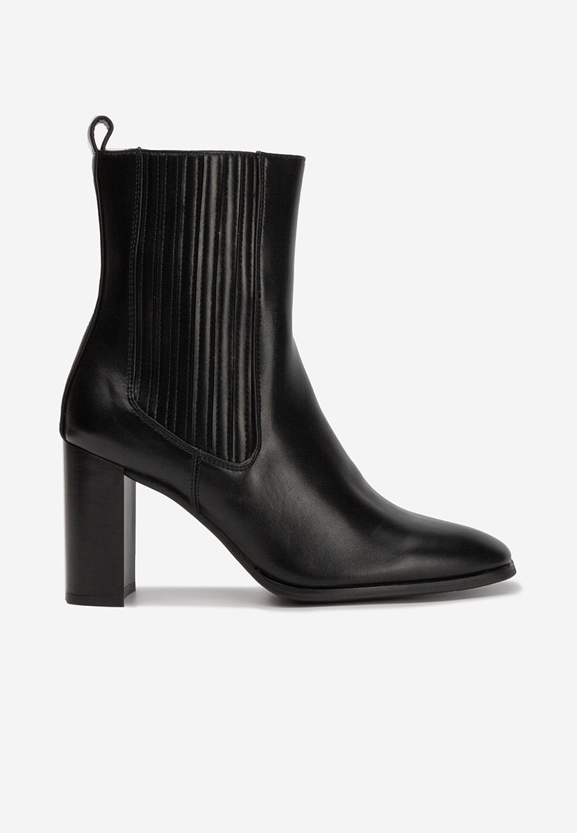 Botine cu toc gros Kalisa negre