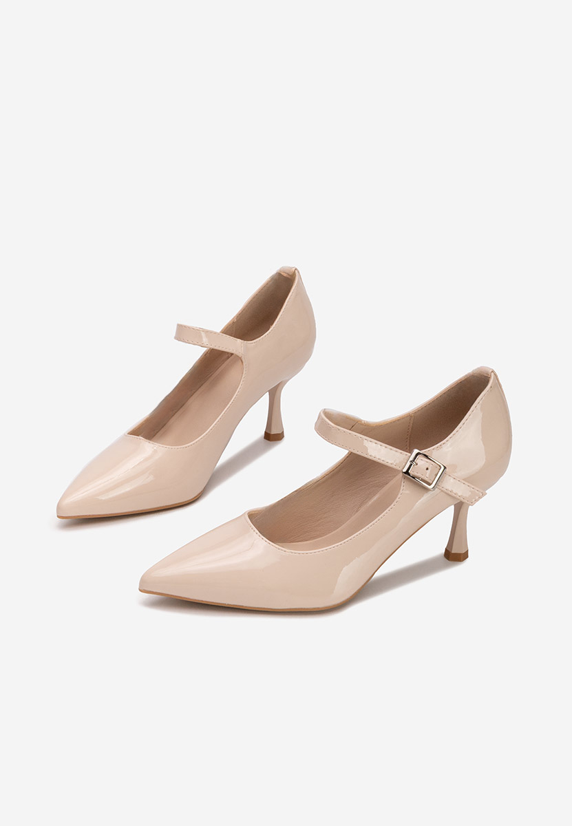 Pantofi cu toc subtire Rosilla bej