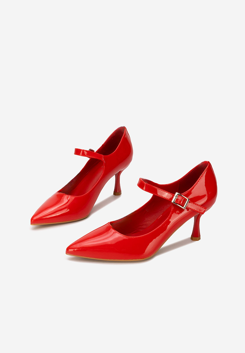 Pantofi cu toc subtire Rosilla rosii