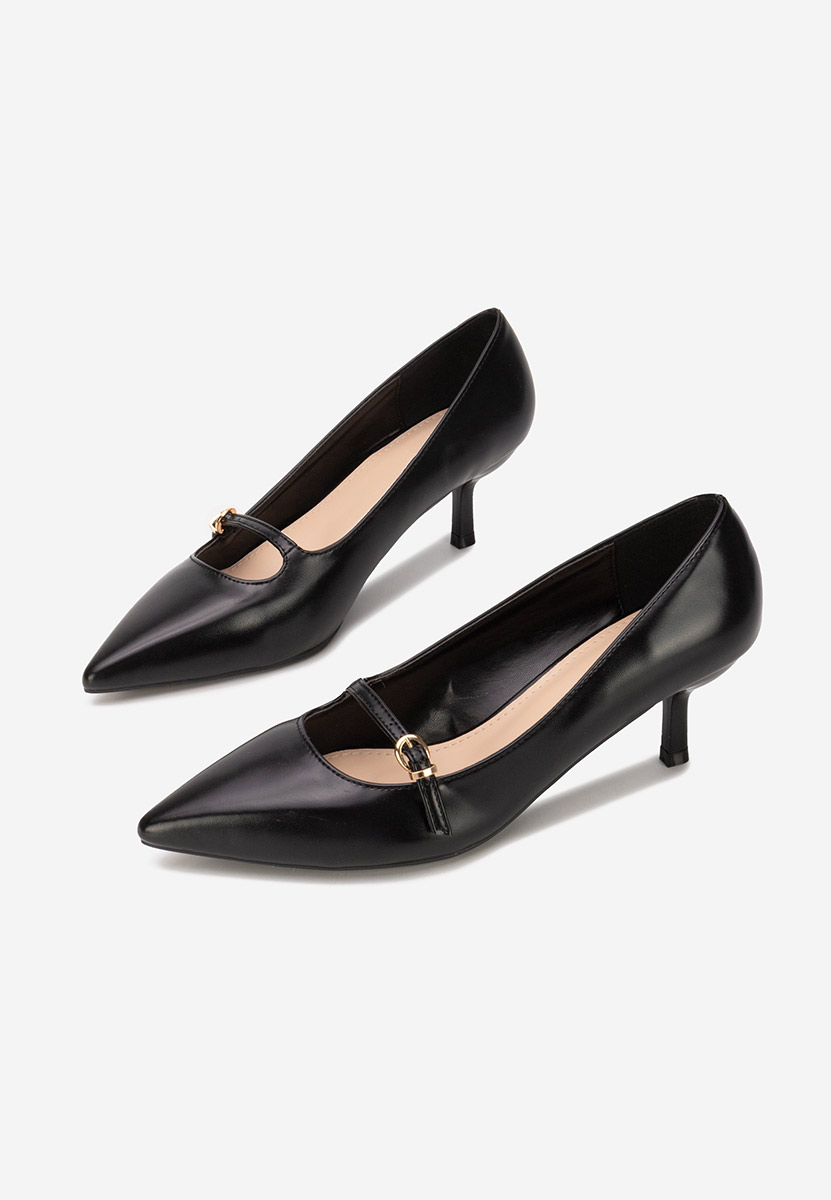 Pantofi stiletto cu toc mic Rilora negri