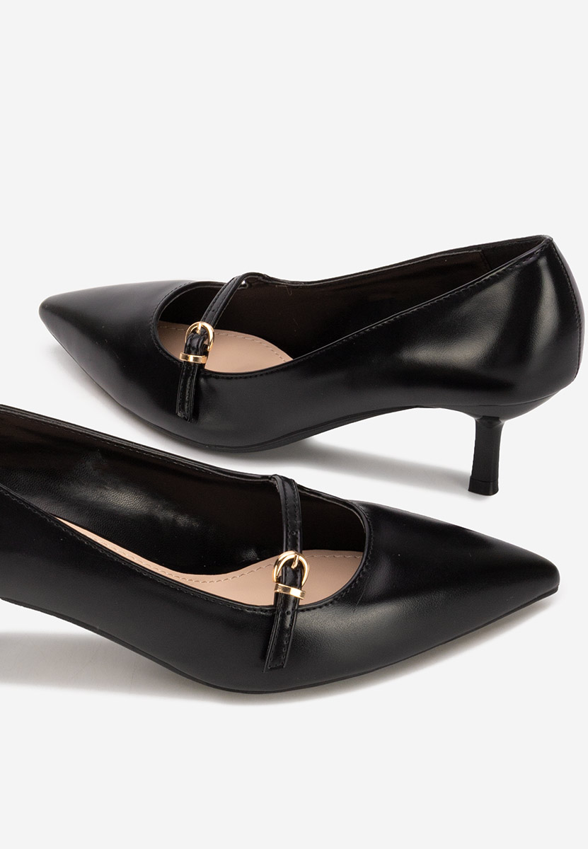 Pantofi stiletto cu toc mic Rilora negri