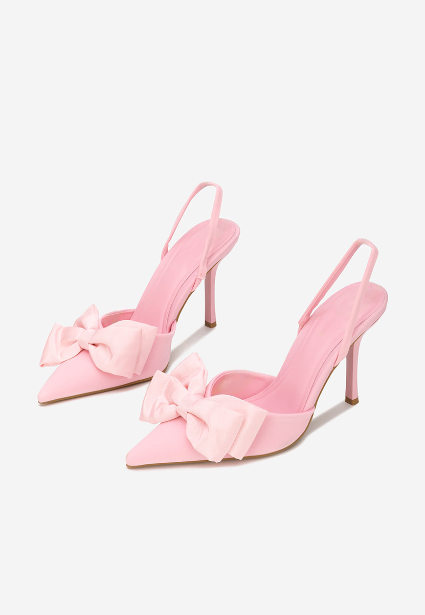 Pantofi cu toc subtire Calenia roz