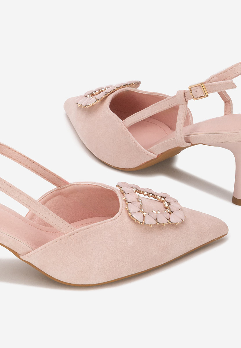 Pantofi cu toc slingback Castalia roz