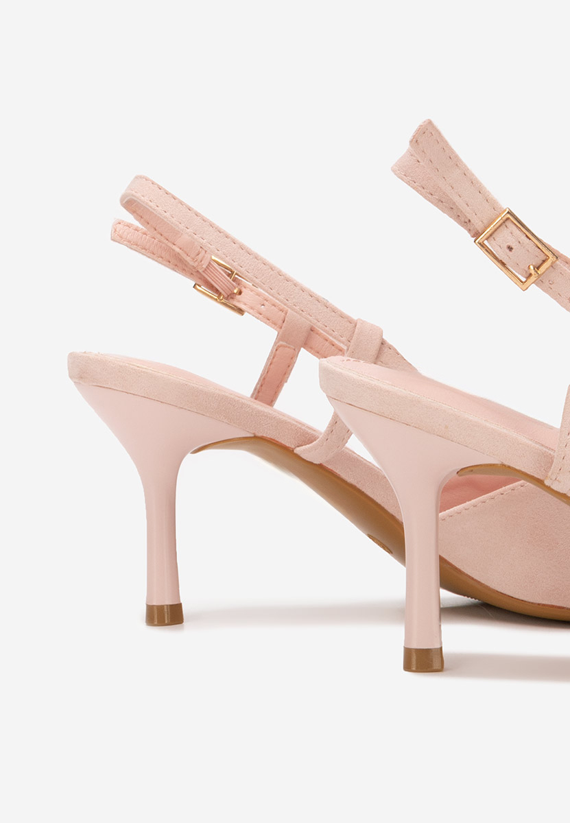 Pantofi cu toc slingback Castalia roz