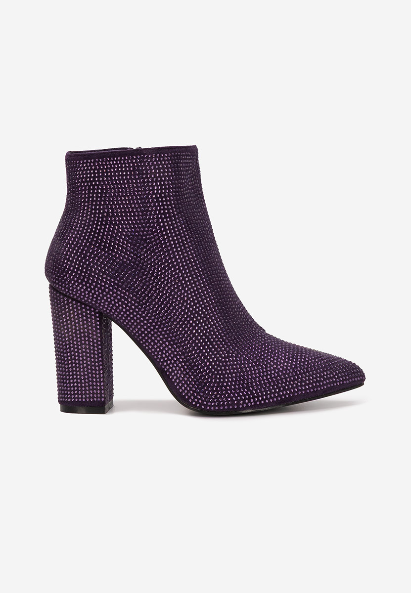 Botine cu toc gros Glira mov