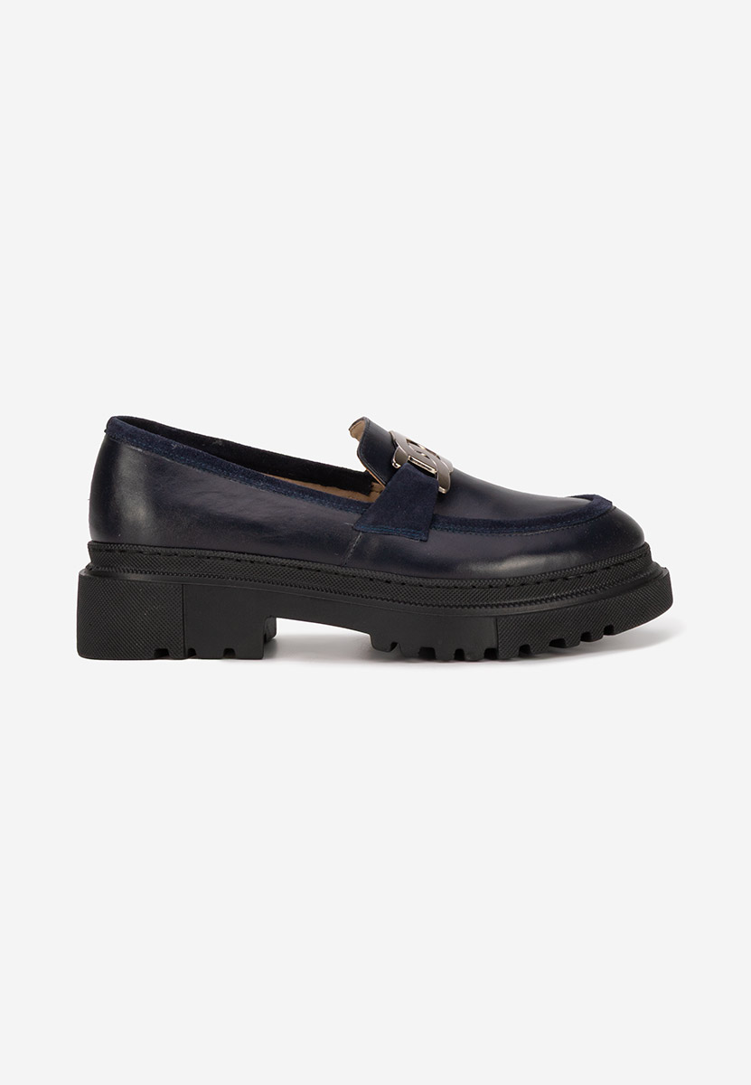 Mocasini piele naturala navy Haza V2