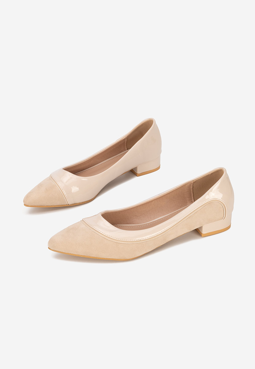 Pantofi cu toc mic Casildia bej