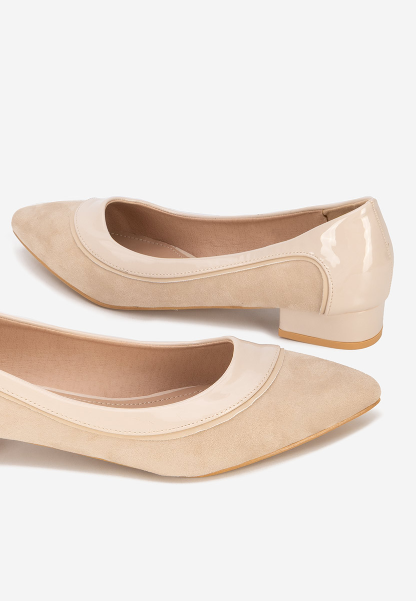 Pantofi cu toc mic Casildia bej